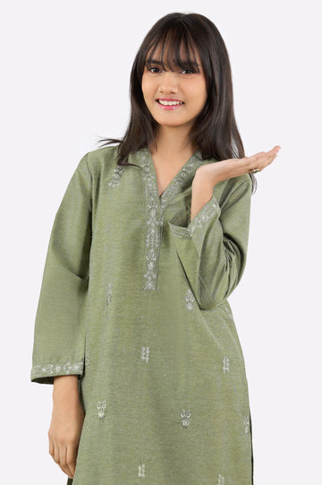 Light Green Embroidered Teens 2PC