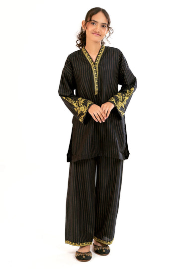 Black Embroidered Teens 2PC