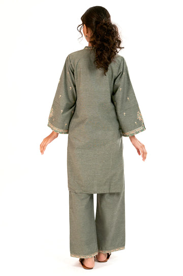 Green Embroidered Teens 2PC