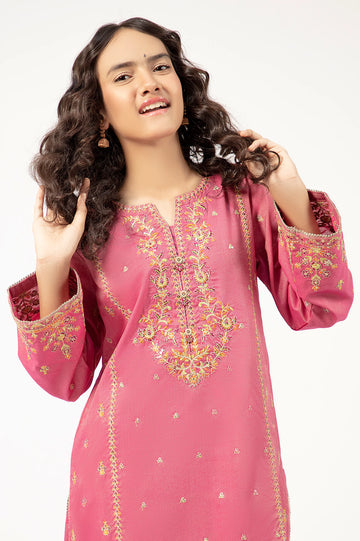 Pink Embroidered Teens 2PC