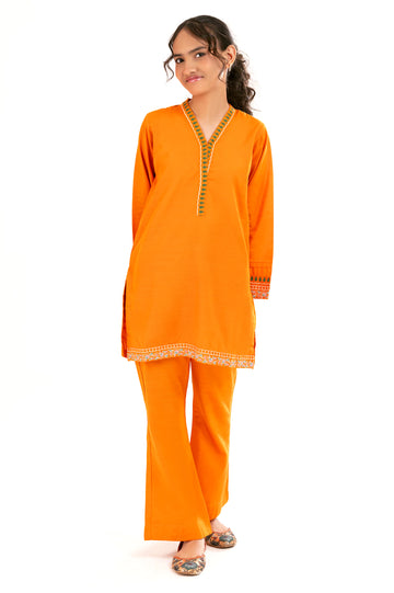 Orange Block Printed Teens 2PC