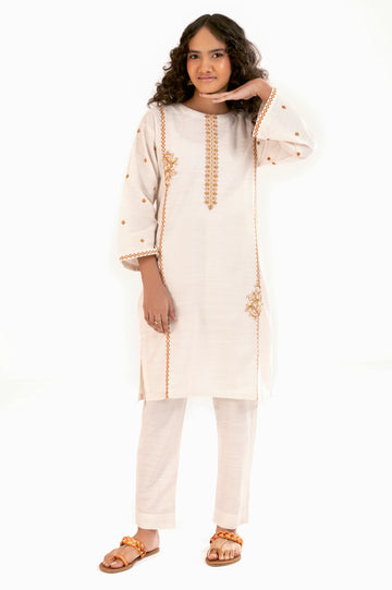 Offwhite Embroidered Teens 2PC