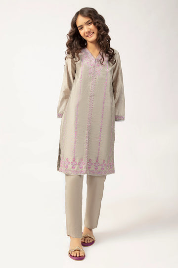 Grey Embroidered Teens 2PC