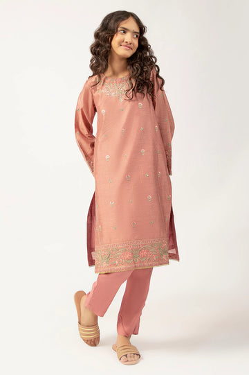 Pink Embroidered Teens 2PC