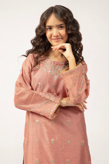 Pink Embroidered Teens 2PC