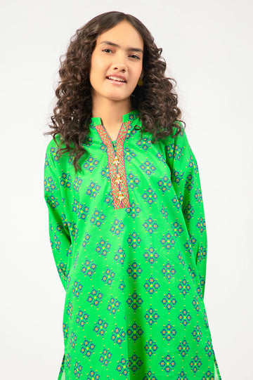 Parrot Green Printed Teens 2PC