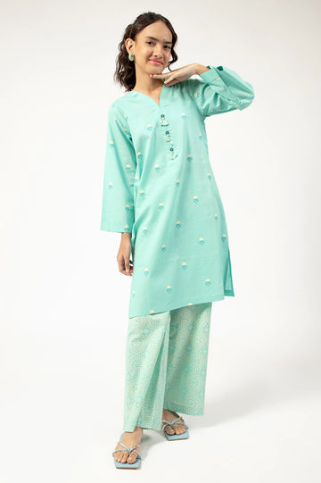 Sea Green Printed Teens 2PC