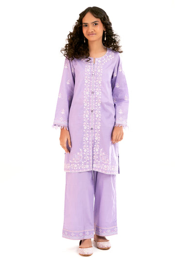 Lilac Embroidered Teens 2PC