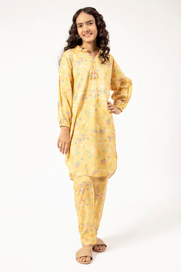 Yellow Printed Teens 2PC