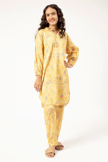 Yellow Printed Teens 2PC
