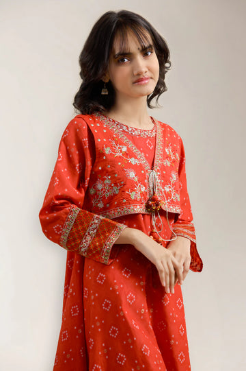 Red Embroidered Teens 2PC