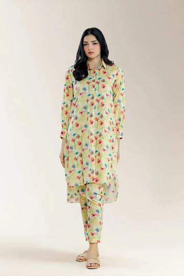 Printed Lawn Light Yellow 2PC