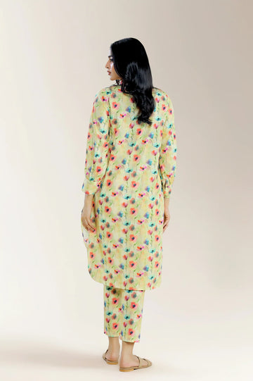 Printed Lawn Light Yellow 2PC