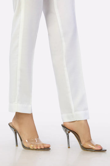 Women Plain White Pant Trouser