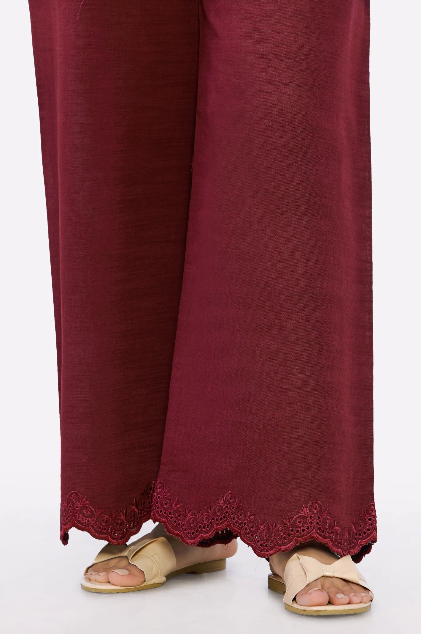 Maroon Embroidered Trouser From Diners