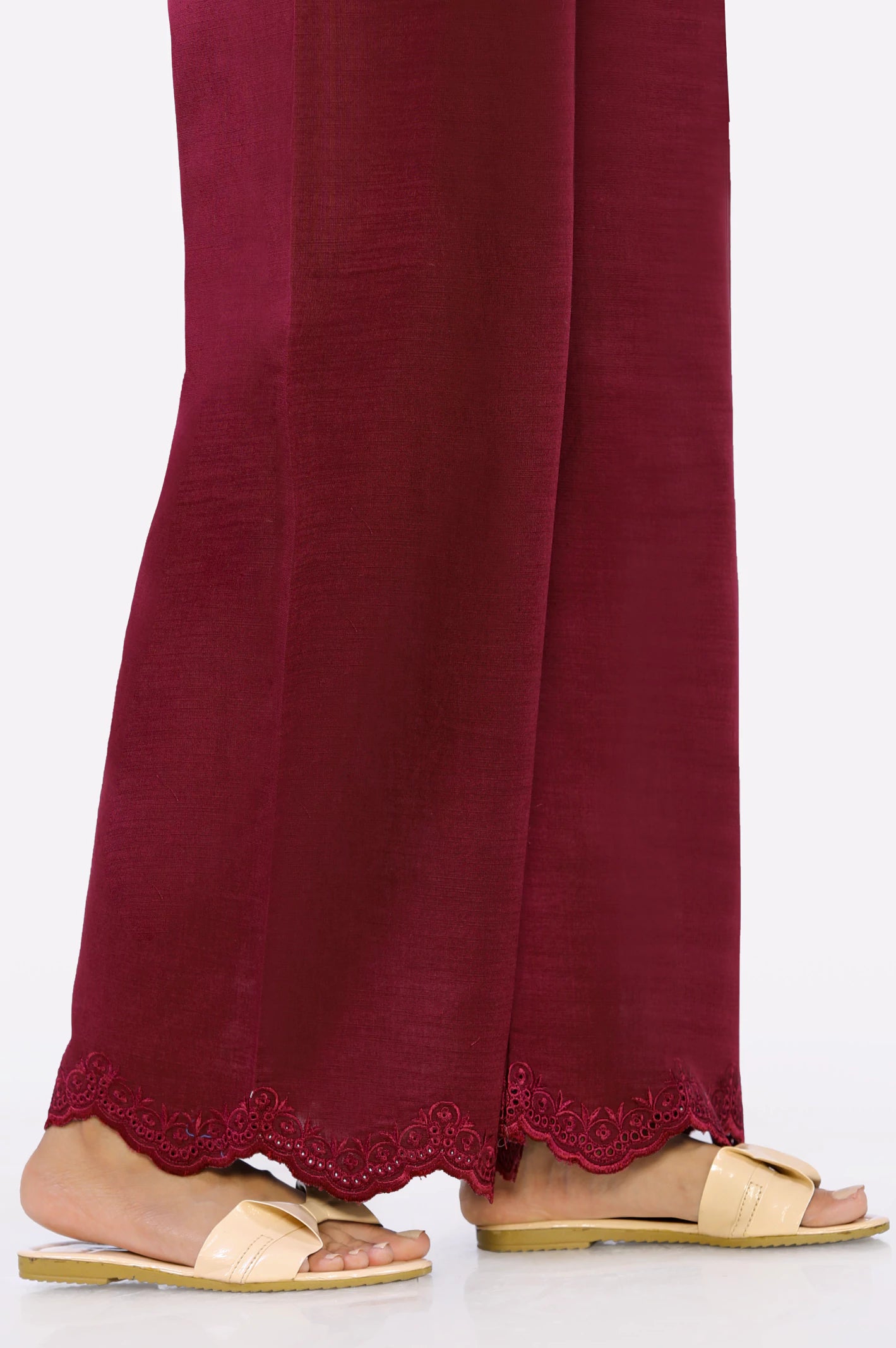 Maroon Embroidered Trouser From Diners