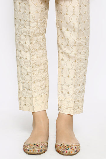 Beige Cambric Trouser From Diners