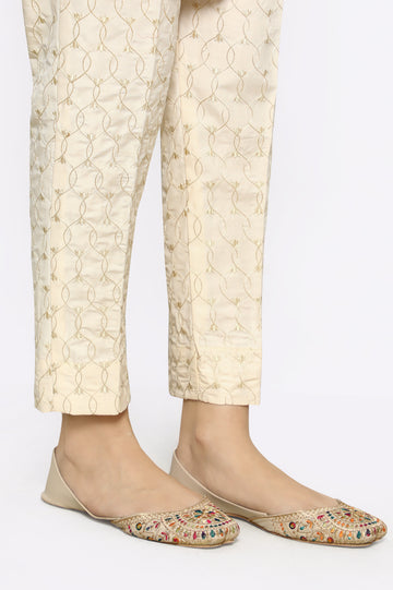 Beige Cambric Trouser From Diners