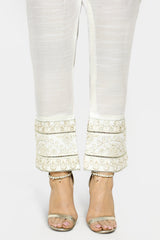 Beige Cotton Silk Trouser From Diners