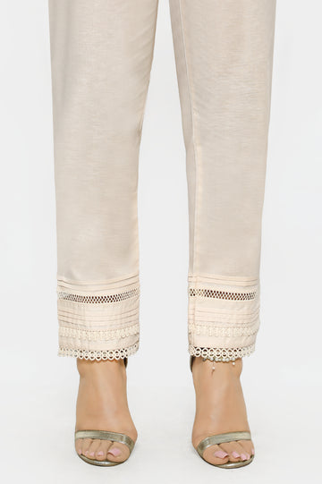 Beige Cambric Trouser From Diners