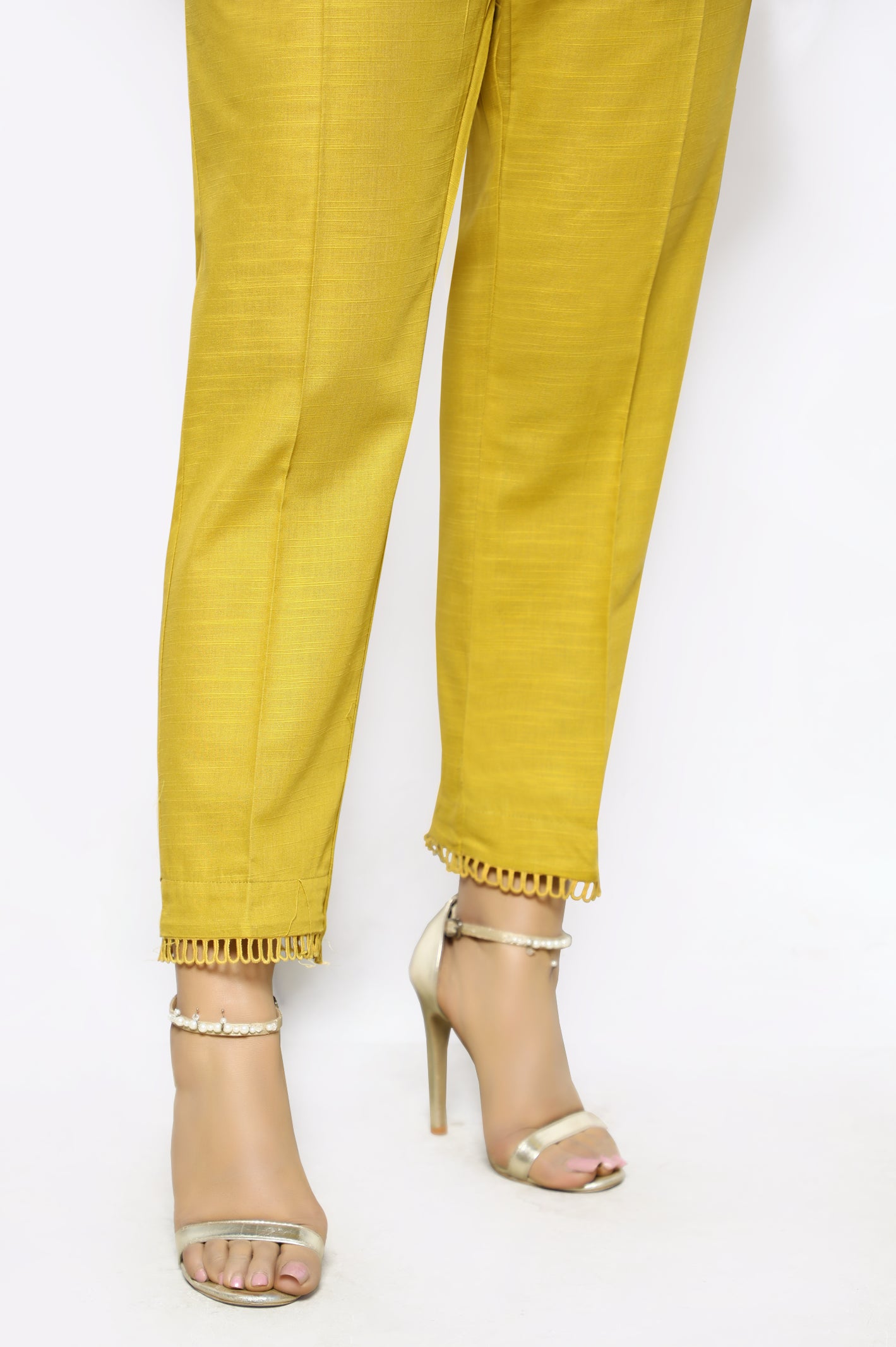Yellow Khaddar Trouser From Diners