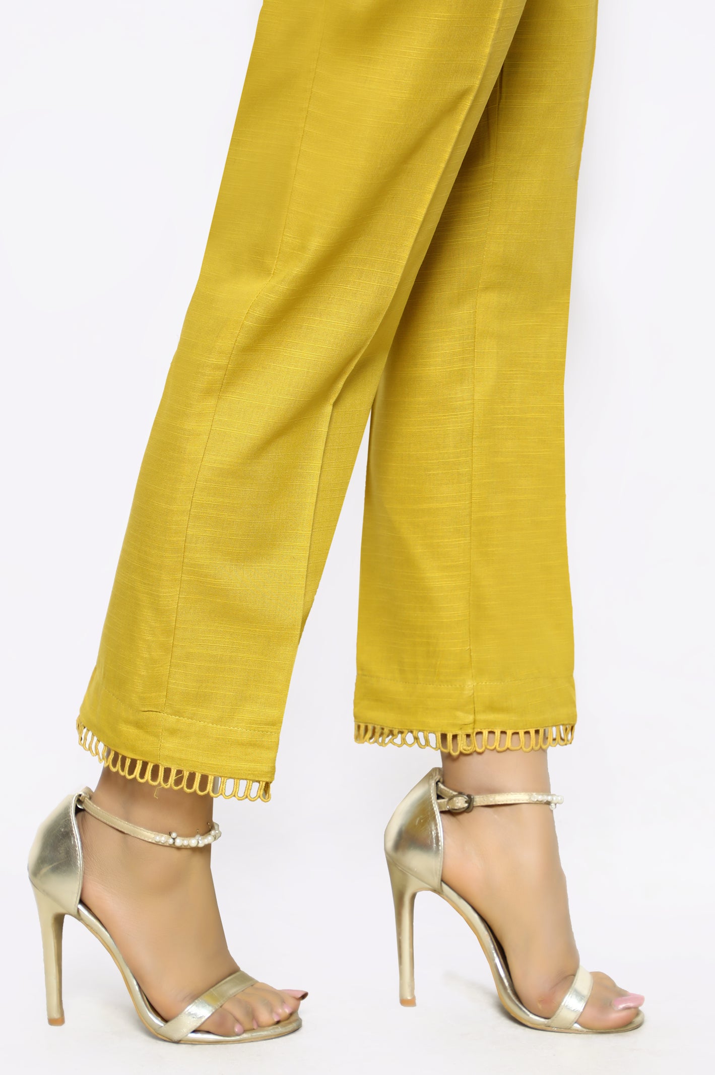 Yellow Khaddar Trouser From Diners