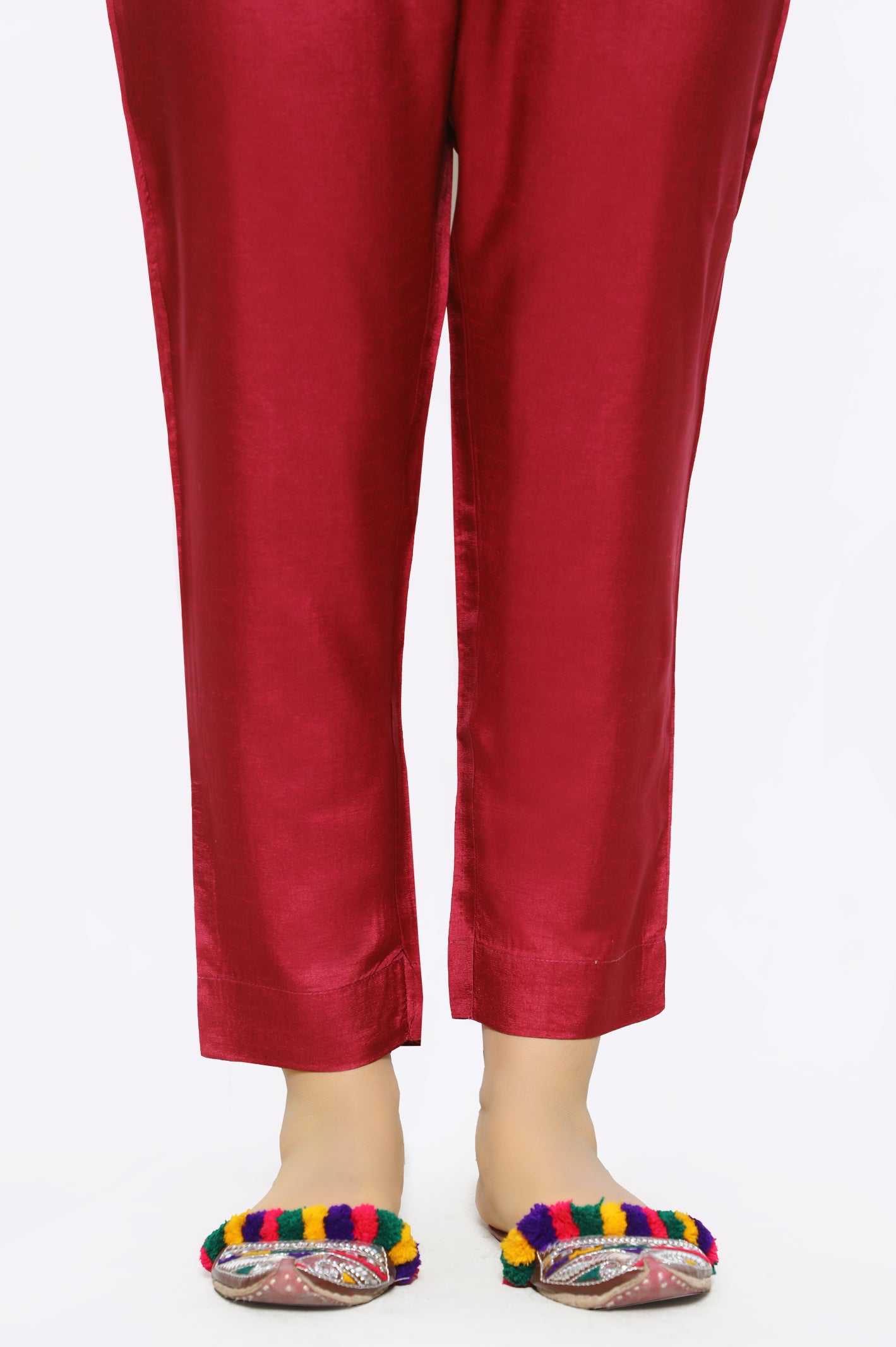 Maroon Raw Silk Trouser From Diners