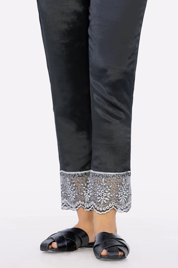 Black Embroidered Trouser From Diners