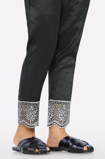 Black Embroidered Trouser From Diners
