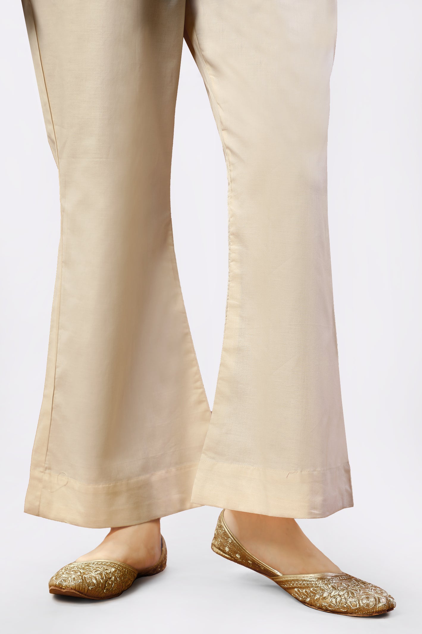 Beige Cambric Trouser From Diners