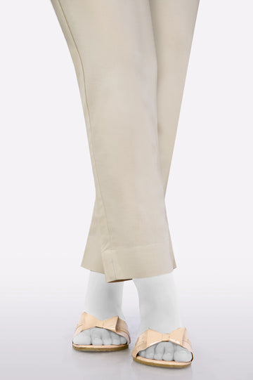Beige Plain Trouser