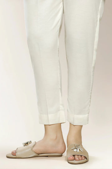 Cream Plain Trouser