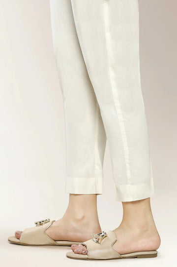 Cream Plain Trouser