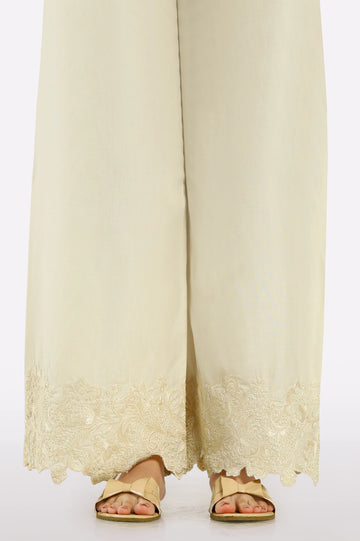 Cream Embroidered Trouser