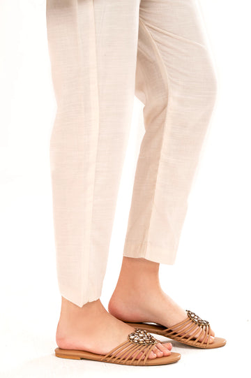 Cream Plain Trouser