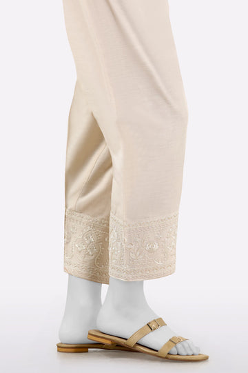 Beige Embroidered Shalwar