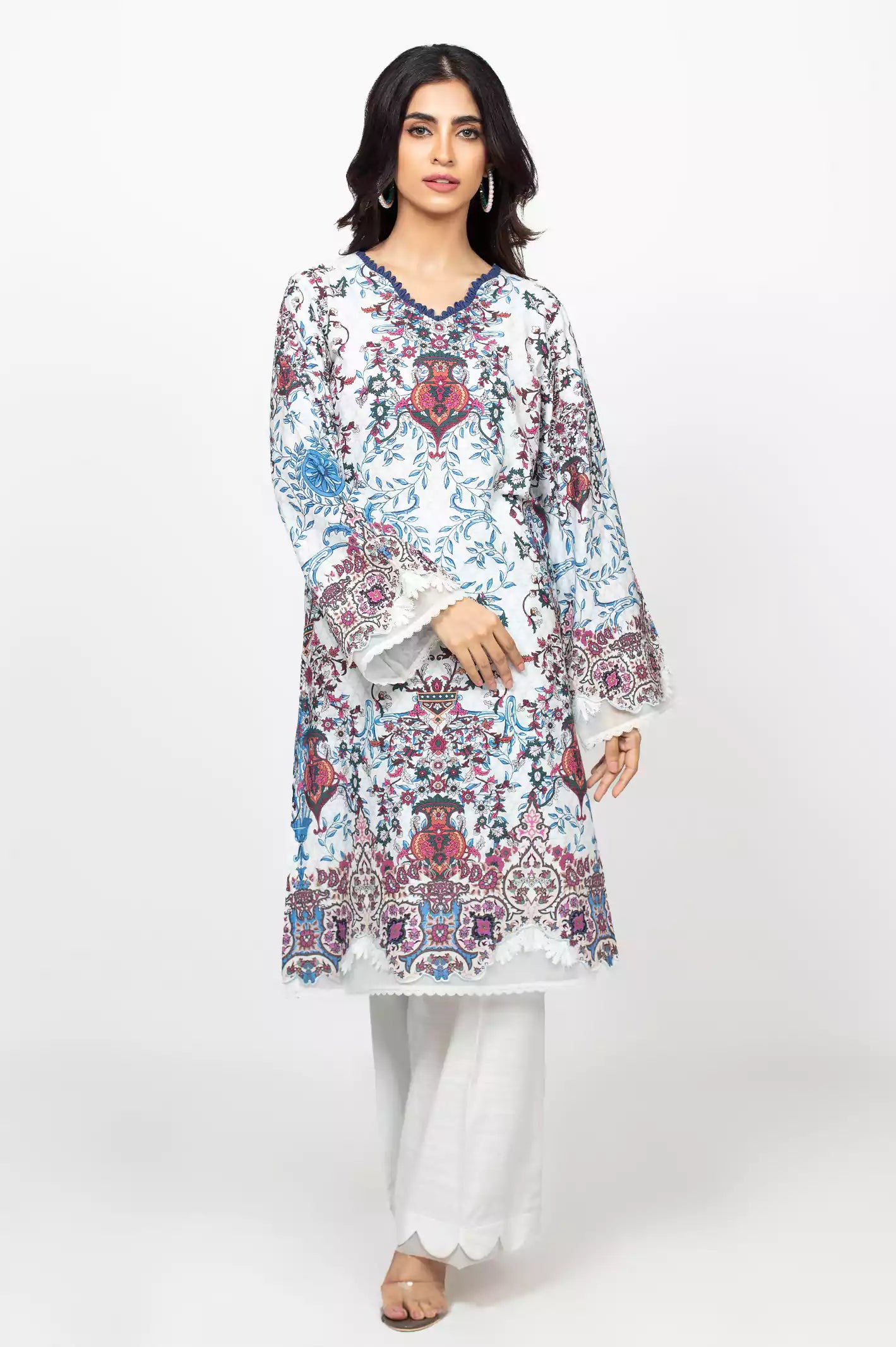 Off White Khaddar 1PC Unstitched Kurti From Diners