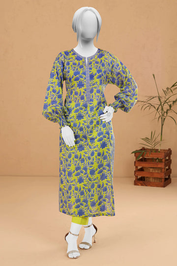 Light Green Printed Unstitched Kurti