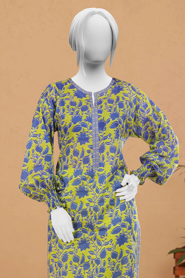 Light Green Printed Unstitched Kurti