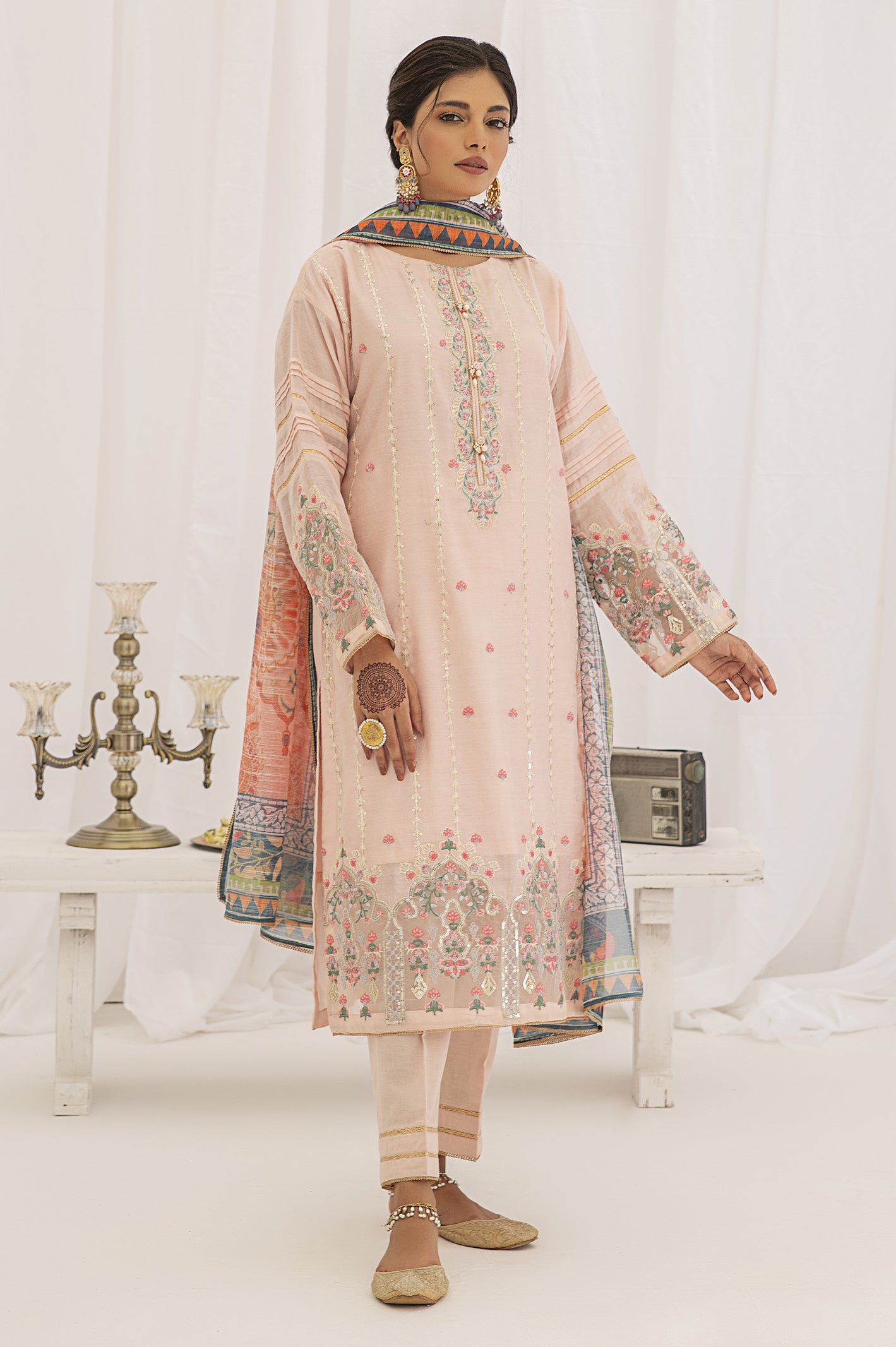 3PC Unstitched Embroidered Suit From Diners