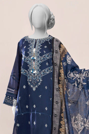 Blue Embroidered 3PC Unstitched