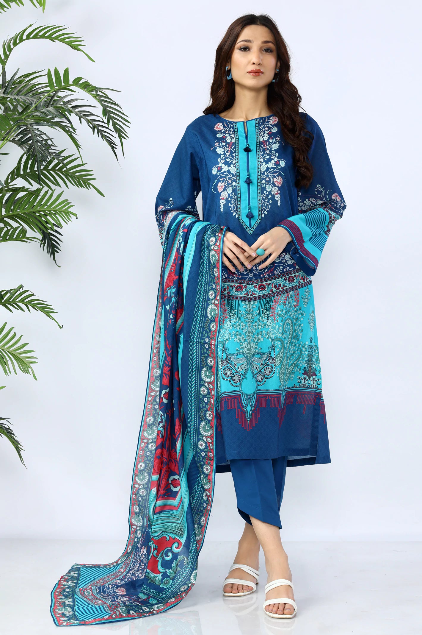 3PC Unstitched Embroidered Suit From Diners