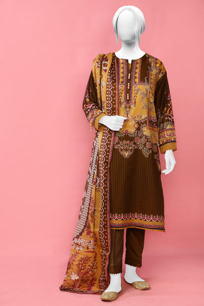 3PC Unstitched Lawn Printed Suit From Diners