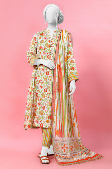 3PC Unstitched Lawn Printed Suit From Diners