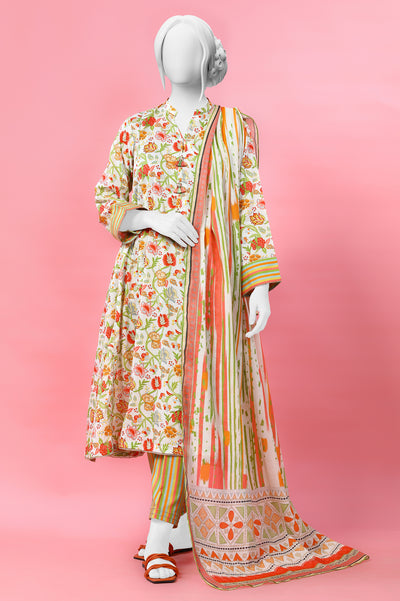 3PC Unstitched Lawn Printed Suit From Diners