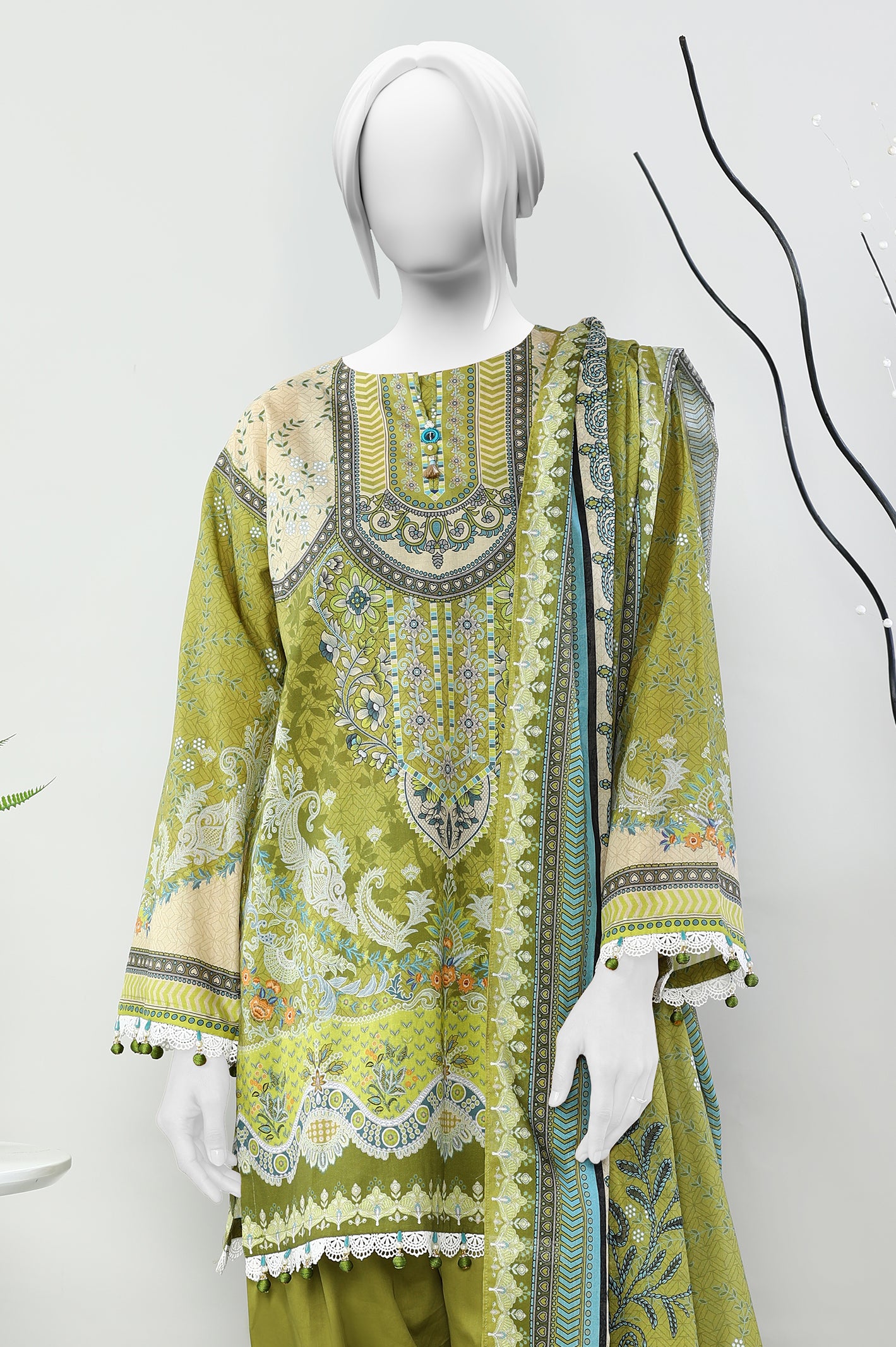 3PC Unstitched Lawn Printed Suit From Diners