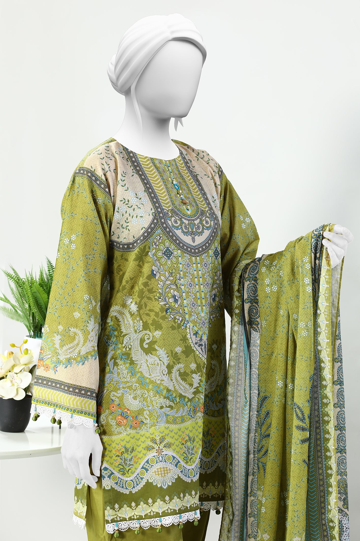 3PC Unstitched Lawn Printed Suit From Diners