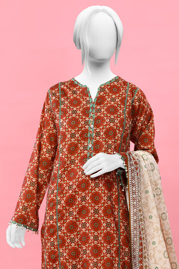 3PC Unstitched Lawn Printed Suit From Diners