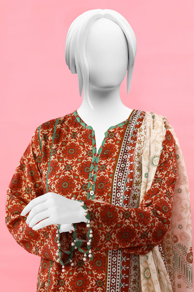 3PC Unstitched Lawn Printed Suit From Diners