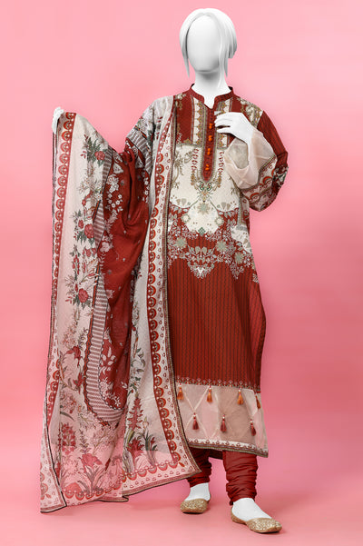 3PC Unstitched Lawn Printed Suit From Diners